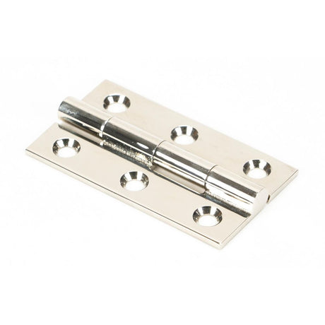 This is an image showing From The Anvil - Polished Nickel 2" Butt Hinge (pair) available from T.H Wiggans Architectural Ironmongery in Kendal, quick delivery and discounted prices