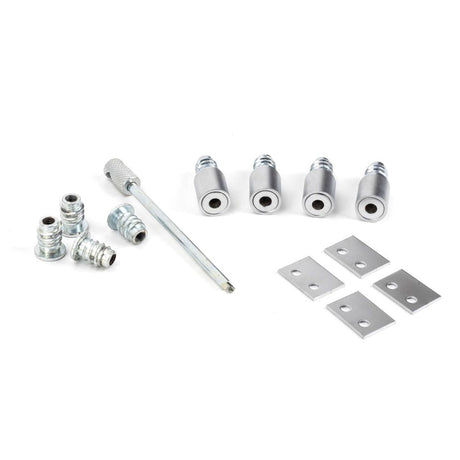 This is an image showing From The Anvil - Satin Chrome Secure Stops (Pack of 4) available from T.H Wiggans Architectural Ironmongery in Kendal, quick delivery and discounted prices