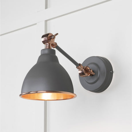 This is an image showing From The Anvil - Smooth Copper Brindley Wall Light in Bluff available from T.H Wiggans Architectural Ironmongery in Kendal, quick delivery and discounted prices