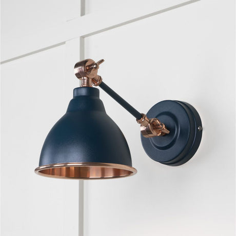 This is an image showing From The Anvil - Smooth Copper Brindley Wall Light in Dusk available from T.H Wiggans Architectural Ironmongery in Kendal, quick delivery and discounted prices