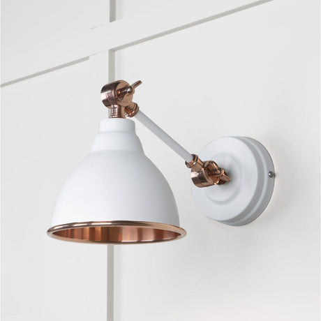 This is an image showing From The Anvil - Smooth Copper Brindley Wall Light in Flock available from T.H Wiggans Architectural Ironmongery in Kendal, quick delivery and discounted prices