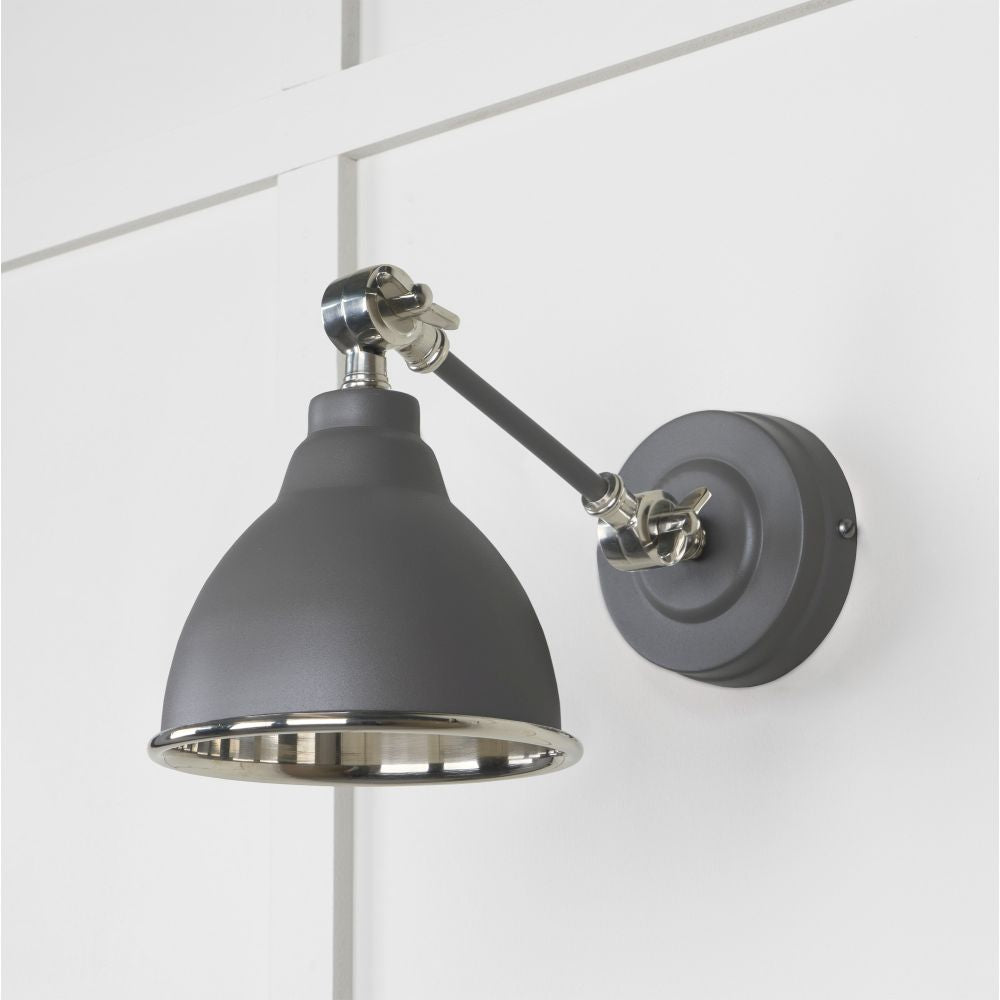 This is an image showing From The Anvil - Smooth Nickel Brindley Wall Light in Bluff available from T.H Wiggans Architectural Ironmongery in Kendal, quick delivery and discounted prices