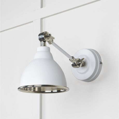 This is an image showing From The Anvil - Smooth Nickel Brindley Wall Light in Flock available from T.H Wiggans Architectural Ironmongery in Kendal, quick delivery and discounted prices