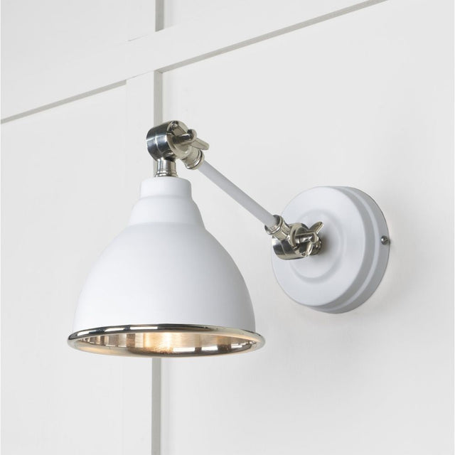 This is an image showing From The Anvil - Smooth Nickel Brindley Wall Light in Flock available from T.H Wiggans Architectural Ironmongery in Kendal, quick delivery and discounted prices