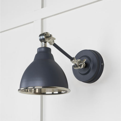 This is an image showing From The Anvil - Smooth Nickel Brindley Wall Light in Slate available from T.H Wiggans Architectural Ironmongery in Kendal, quick delivery and discounted prices