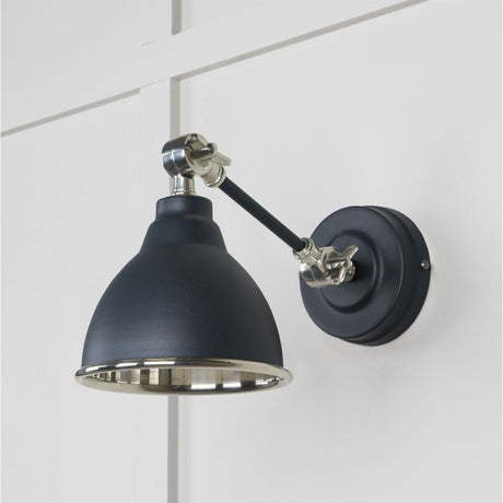 This is an image showing From The Anvil - Smooth Nickel Brindley Wall Light in Soot available from T.H Wiggans Architectural Ironmongery in Kendal, quick delivery and discounted prices