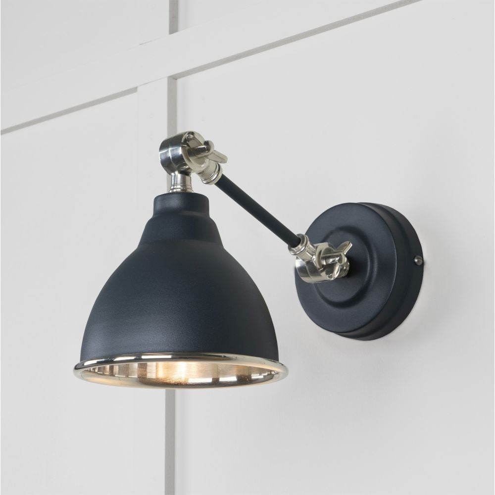 This is an image showing From The Anvil - Smooth Nickel Brindley Wall Light in Soot available from T.H Wiggans Architectural Ironmongery in Kendal, quick delivery and discounted prices