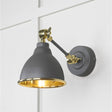 This is an image showing From The Anvil - Smooth Brass Brindley Wall Light in Bluff available from T.H Wiggans Architectural Ironmongery in Kendal, quick delivery and discounted prices