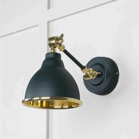 This is an image showing From The Anvil - Smooth Brass Brindley Wall Light in Dingle available from T.H Wiggans Architectural Ironmongery in Kendal, quick delivery and discounted prices