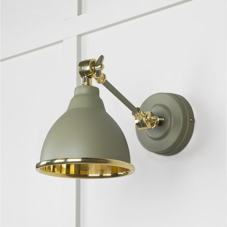 This is an image showing From The Anvil - Smooth Brass Brindley Wall Light in Tump available from T.H Wiggans Architectural Ironmongery in Kendal, quick delivery and discounted prices