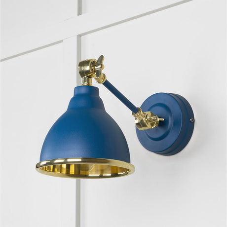 This is an image showing From The Anvil - Smooth Brass Brindley Wall Light in Upstream available from T.H Wiggans Architectural Ironmongery in Kendal, quick delivery and discounted prices