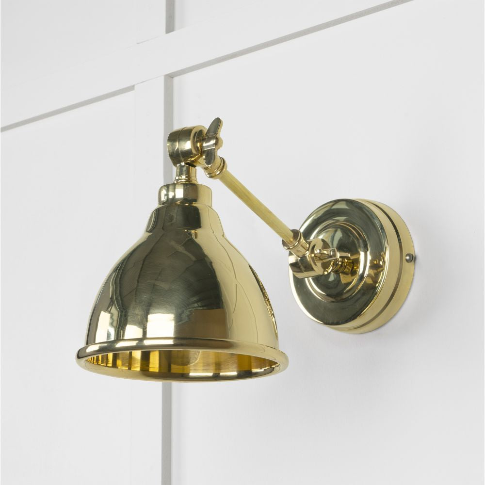 This is an image showing From The Anvil - Smooth Brass Brindley Wall Light available from T.H Wiggans Architectural Ironmongery in Kendal, quick delivery and discounted prices