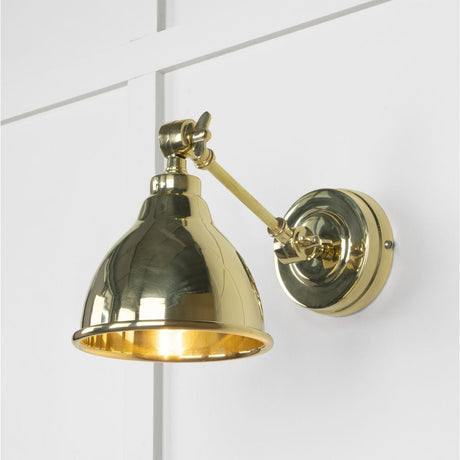 This is an image showing From The Anvil - Smooth Brass Brindley Wall Light available from T.H Wiggans Architectural Ironmongery in Kendal, quick delivery and discounted prices
