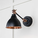 This is an image showing From The Anvil - Hammered Copper Brindley Wall Light in Elan Black available from T.H Wiggans Architectural Ironmongery in Kendal, quick delivery and discounted prices