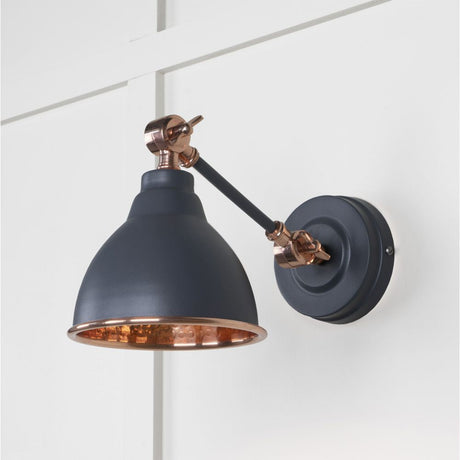 This is an image showing From The Anvil - Hammered Copper Brindley Wall Light in Slate available from T.H Wiggans Architectural Ironmongery in Kendal, quick delivery and discounted prices