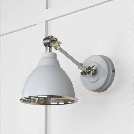 This is an image showing From The Anvil - Hammered Nickel Brindley Wall Light in Birch available from T.H Wiggans Architectural Ironmongery in Kendal, quick delivery and discounted prices