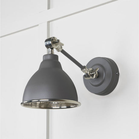 This is an image showing From The Anvil - Hammered Nickel Brindley Wall Light in Bluff available from T.H Wiggans Architectural Ironmongery in Kendal, quick delivery and discounted prices