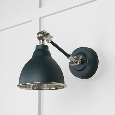 This is an image showing From The Anvil - Hammered Nickel Brindley Wall Light in Dingle available from T.H Wiggans Architectural Ironmongery in Kendal, quick delivery and discounted prices