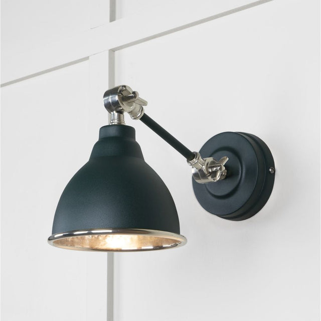 This is an image showing From The Anvil - Hammered Nickel Brindley Wall Light in Dingle available from T.H Wiggans Architectural Ironmongery in Kendal, quick delivery and discounted prices