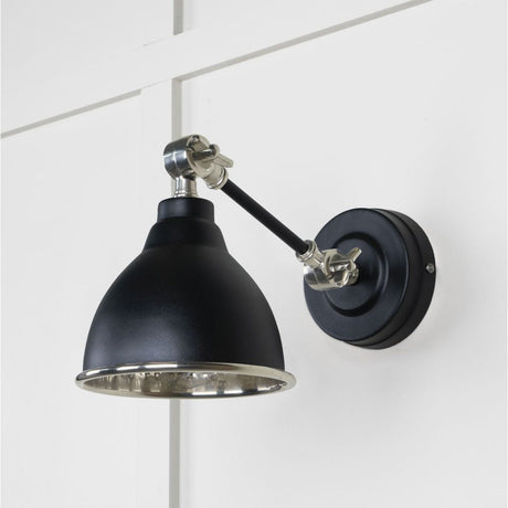 This is an image showing From The Anvil - Hammered Nickel Brindley Wall Light in Elan Black available from T.H Wiggans Architectural Ironmongery in Kendal, quick delivery and discounted prices