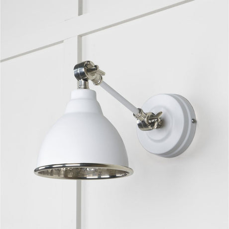 This is an image showing From The Anvil - Hammered Nickel Brindley Wall Light in Flock available from T.H Wiggans Architectural Ironmongery in Kendal, quick delivery and discounted prices