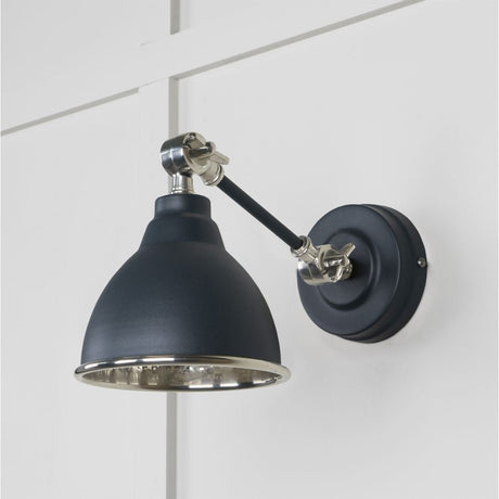 This is an image showing From The Anvil - Hammered Nickel Brindley Wall Light in Soot available from T.H Wiggans Architectural Ironmongery in Kendal, quick delivery and discounted prices