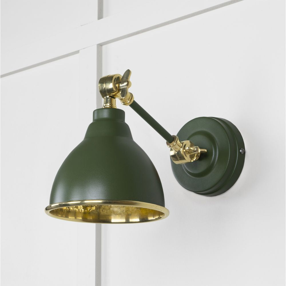 This is an image showing From The Anvil - Hammered Brass Brindley Wall Light in Heath available from T.H Wiggans Architectural Ironmongery in Kendal, quick delivery and discounted prices