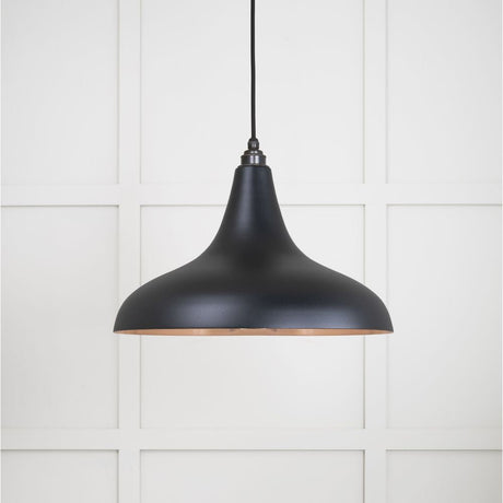 This is an image showing From The Anvil - Smooth Copper Frankley Pendant in Elan Black available from T.H Wiggans Architectural Ironmongery in Kendal, quick delivery and discounted prices