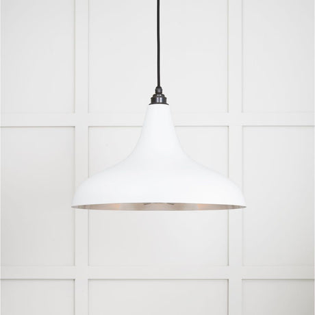 This is an image showing From The Anvil - Smooth Nickel Frankley Pendant in Flock available from T.H Wiggans Architectural Ironmongery in Kendal, quick delivery and discounted prices