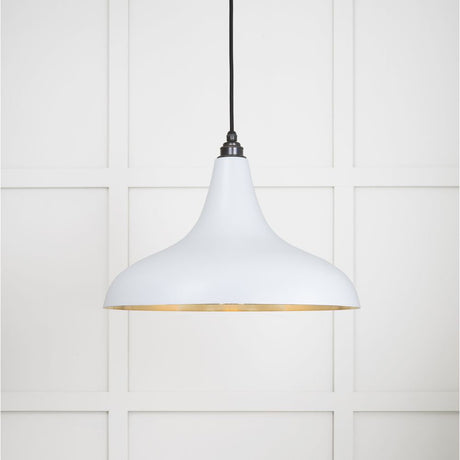 This is an image showing From The Anvil - Smooth Brass Frankley Pendant in Birch available from T.H Wiggans Architectural Ironmongery in Kendal, quick delivery and discounted prices