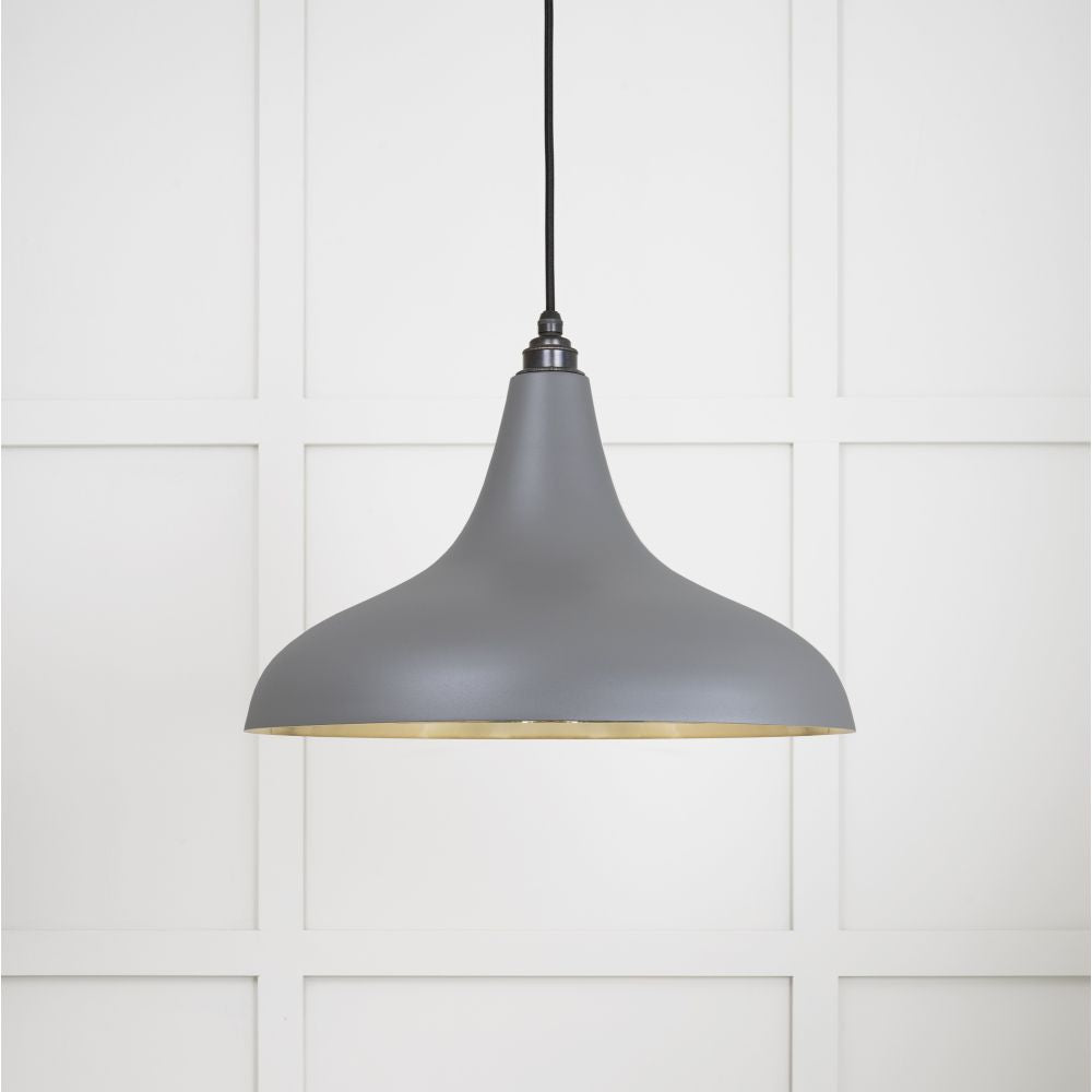 This is an image showing From The Anvil - Smooth Brass Frankley Pendant in Bluff available from T.H Wiggans Architectural Ironmongery in Kendal, quick delivery and discounted prices
