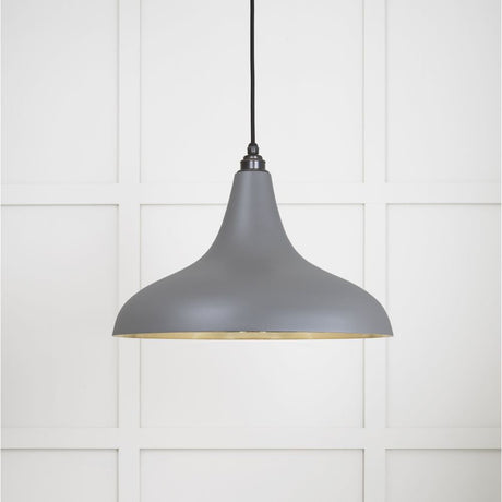 This is an image showing From The Anvil - Smooth Brass Frankley Pendant in Bluff available from T.H Wiggans Architectural Ironmongery in Kendal, quick delivery and discounted prices