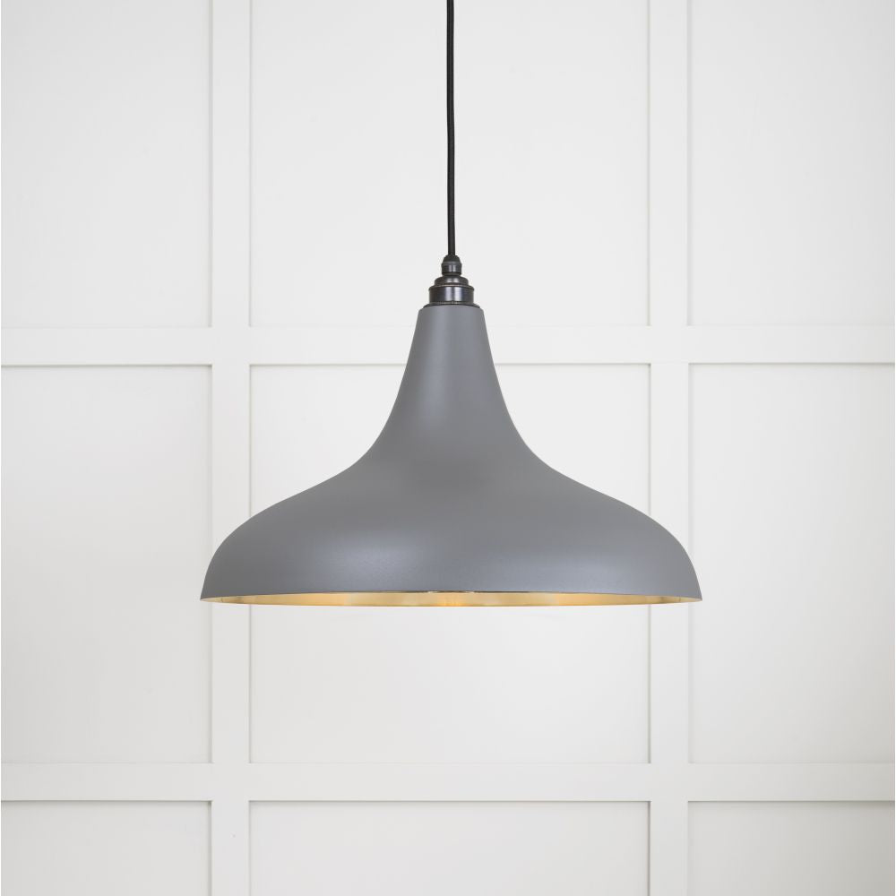 This is an image showing From The Anvil - Smooth Brass Frankley Pendant in Bluff available from T.H Wiggans Architectural Ironmongery in Kendal, quick delivery and discounted prices