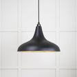 This is an image showing From The Anvil - Smooth Brass Frankley Pendant in Elan Black available from T.H Wiggans Architectural Ironmongery in Kendal, quick delivery and discounted prices