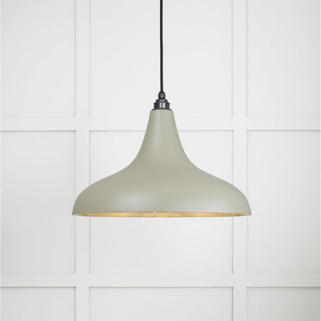 This is an image showing From The Anvil - Smooth Brass Frankley Pendant in Tump available from T.H Wiggans Architectural Ironmongery in Kendal, quick delivery and discounted prices