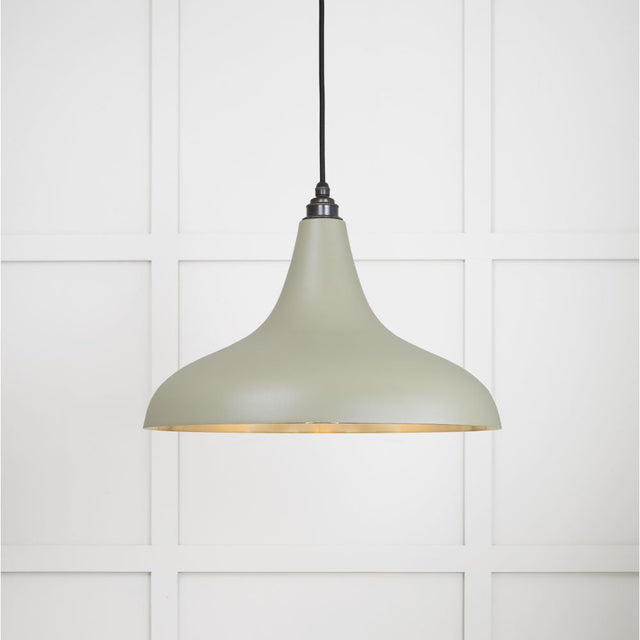 This is an image showing From The Anvil - Smooth Brass Frankley Pendant in Tump available from T.H Wiggans Architectural Ironmongery in Kendal, quick delivery and discounted prices