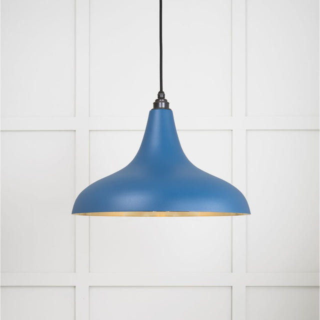 This is an image showing From The Anvil - Smooth Brass Frankley Pendant in Upstream available from T.H Wiggans Architectural Ironmongery in Kendal, quick delivery and discounted prices