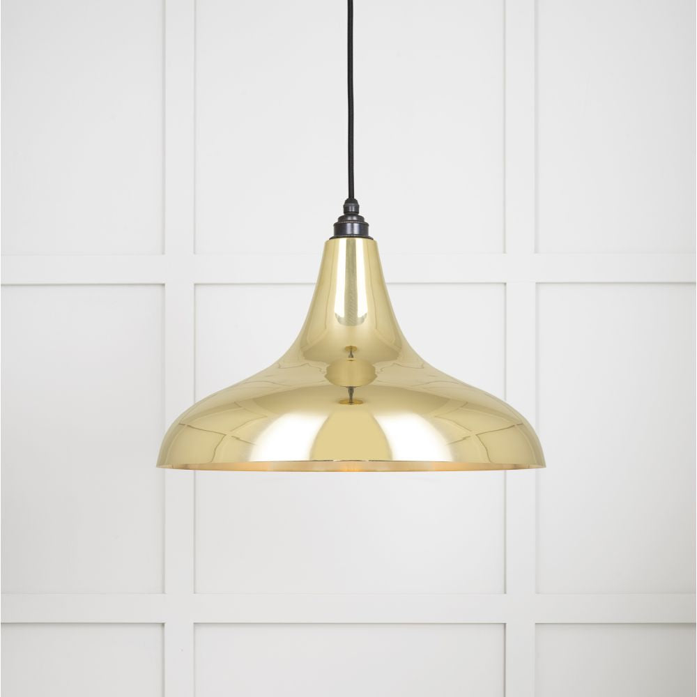 This is an image showing From The Anvil - Smooth Brass Frankley Pendant available from T.H Wiggans Architectural Ironmongery in Kendal, quick delivery and discounted prices