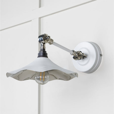 This is an image showing From The Anvil - Smooth Nickel Flora Wall Light in Flock available from T.H Wiggans Architectural Ironmongery in Kendal, quick delivery and discounted prices