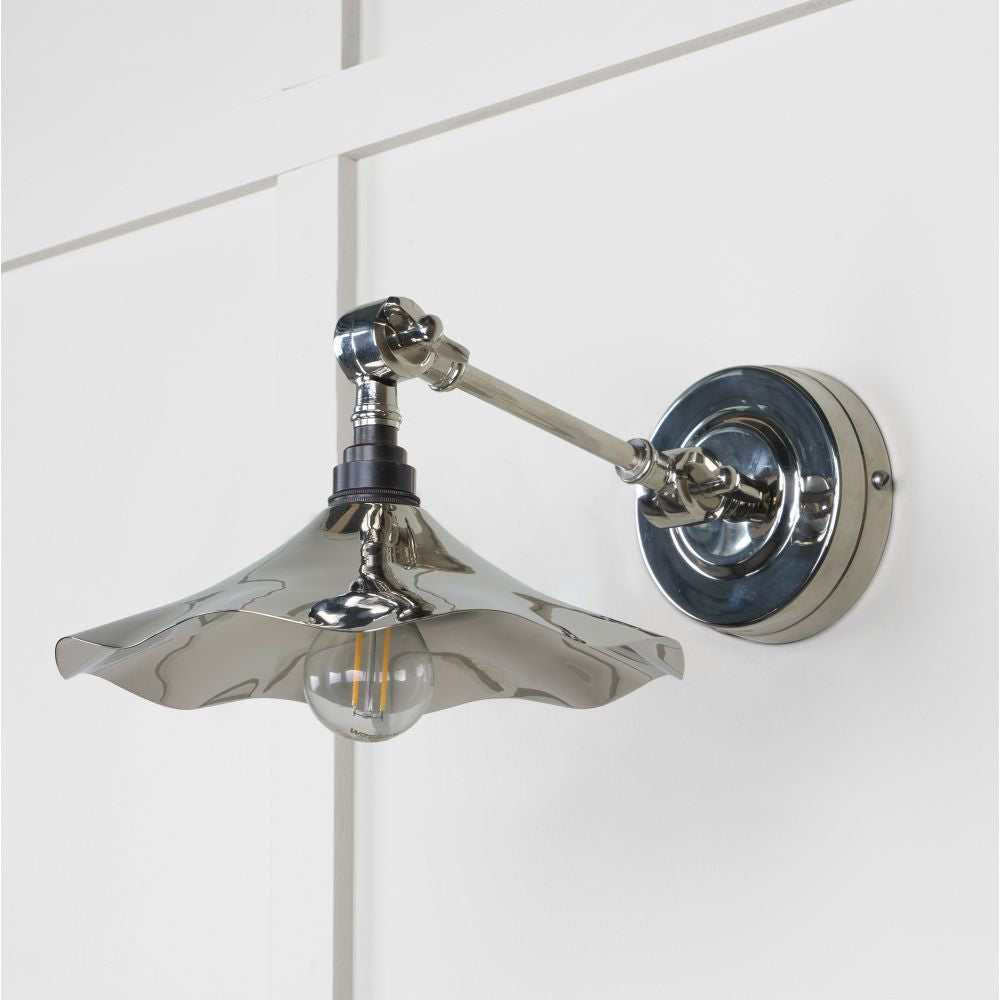 This is an image showing From The Anvil - Smooth Nickel Flora Wall Light available from T.H Wiggans Architectural Ironmongery in Kendal, quick delivery and discounted prices