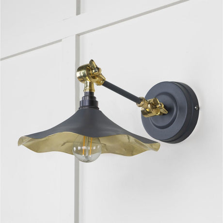 This is an image showing From The Anvil - Smooth Brass Flora Wall Light in Slate available from T.H Wiggans Architectural Ironmongery in Kendal, quick delivery and discounted prices