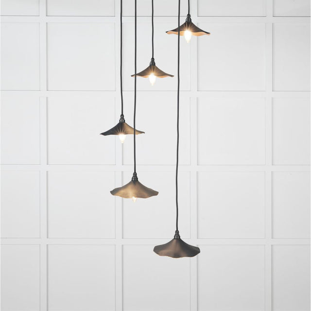 This is an image showing From The Anvil - Smooth Copper Flora Cluster Pendant in Soot available from T.H Wiggans Architectural Ironmongery in Kendal, quick delivery and discounted prices