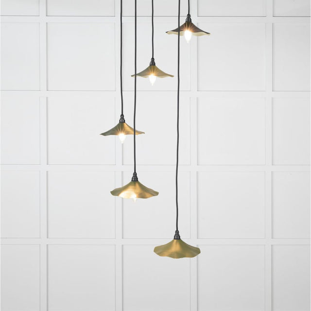 This is an image showing From The Anvil - Smooth Brass Flora Cluster Pendant in Heath available from T.H Wiggans Architectural Ironmongery in Kendal, quick delivery and discounted prices