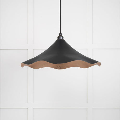 This is an image showing From The Anvil - Smooth Copper Flora Pendant in Elan Black available from T.H Wiggans Architectural Ironmongery in Kendal, quick delivery and discounted prices