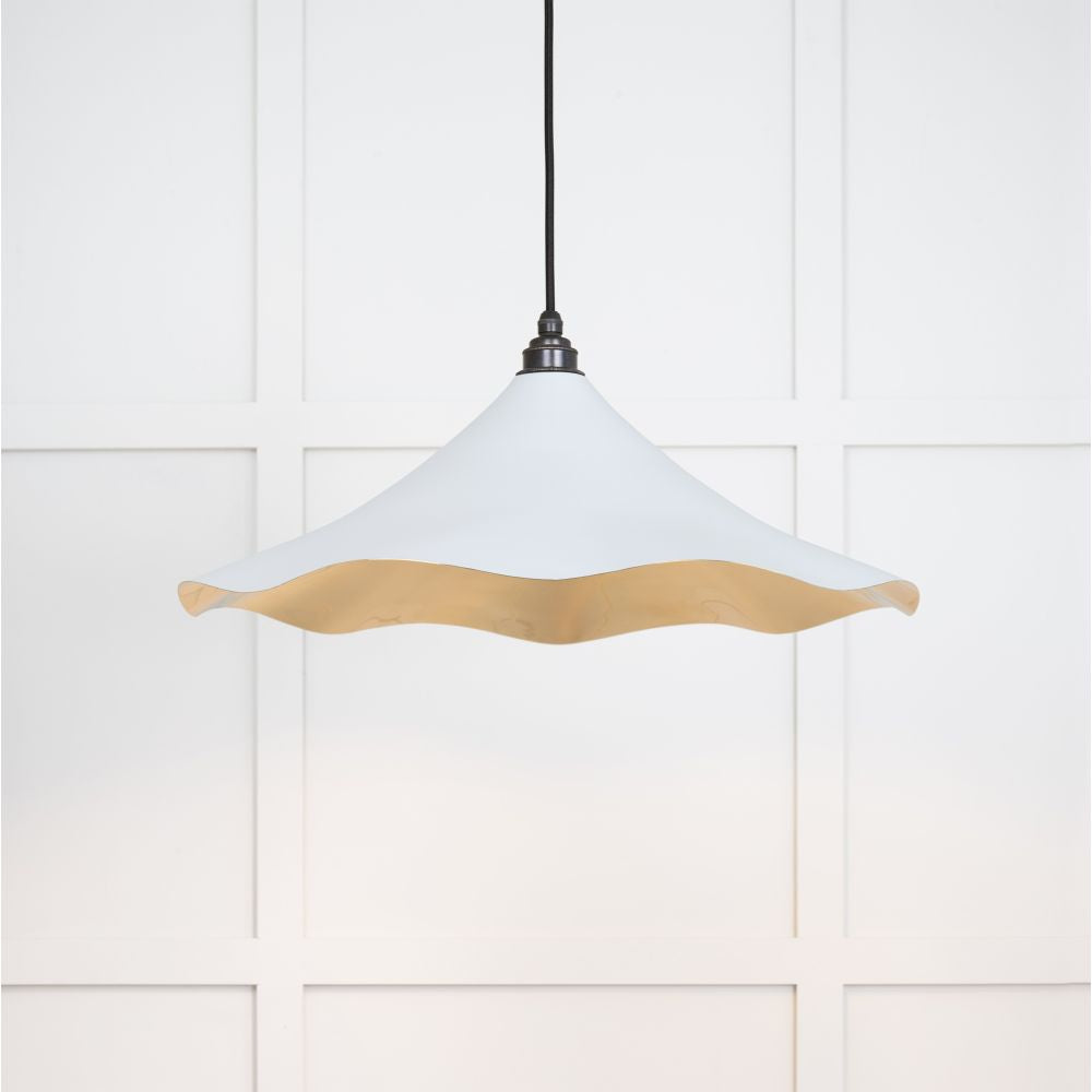 This is an image showing From The Anvil - Smooth Brass Flora Pendant in Birch available from T.H Wiggans Architectural Ironmongery in Kendal, quick delivery and discounted prices