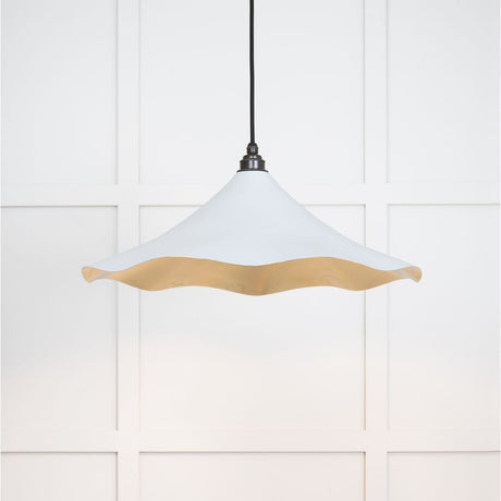 This is an image showing From The Anvil - Smooth Brass Flora Pendant in Birch available from T.H Wiggans Architectural Ironmongery in Kendal, quick delivery and discounted prices