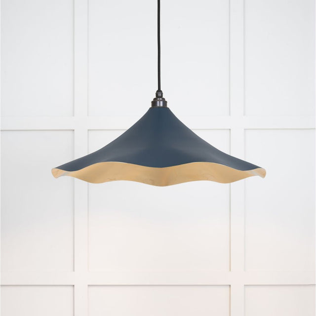 This is an image showing From The Anvil - Smooth Brass Flora Pendant in Dusk available from T.H Wiggans Architectural Ironmongery in Kendal, quick delivery and discounted prices