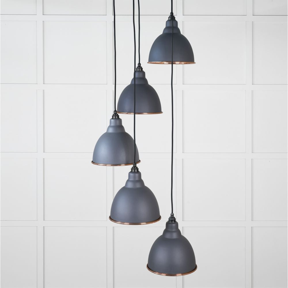 This is an image showing From The Anvil - Smooth Copper Brindley Cluster Pendant in Slate available from T.H Wiggans Architectural Ironmongery in Kendal, quick delivery and discounted prices