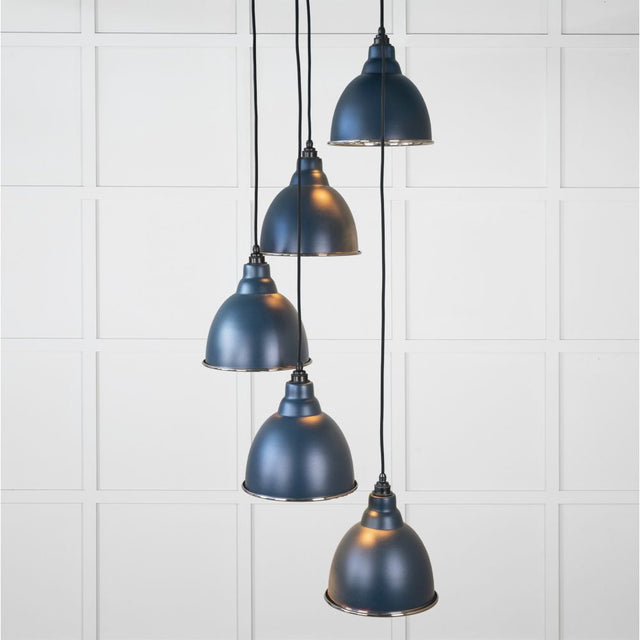 This is an image showing From The Anvil - Smooth Nickel Brindley Cluster Pendant in Dusk available from T.H Wiggans Architectural Ironmongery in Kendal, quick delivery and discounted prices