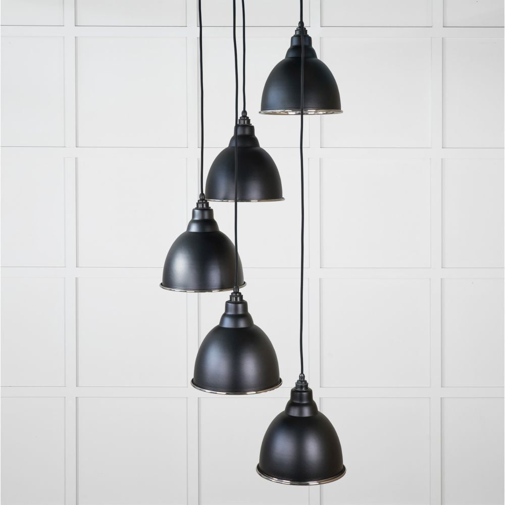 This is an image showing From The Anvil - Smooth Nickel Brindley Cluster Pendant in Elan Black available from T.H Wiggans Architectural Ironmongery in Kendal, quick delivery and discounted prices